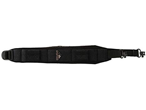 Comfort stretch black non slip 1" sling black with swivels