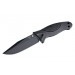 Hogue Fixed Blade: 4.5" Black Cerakote Clip Point Blade, Black Polymer Frame with Black OverMolded Rubber EX-F02