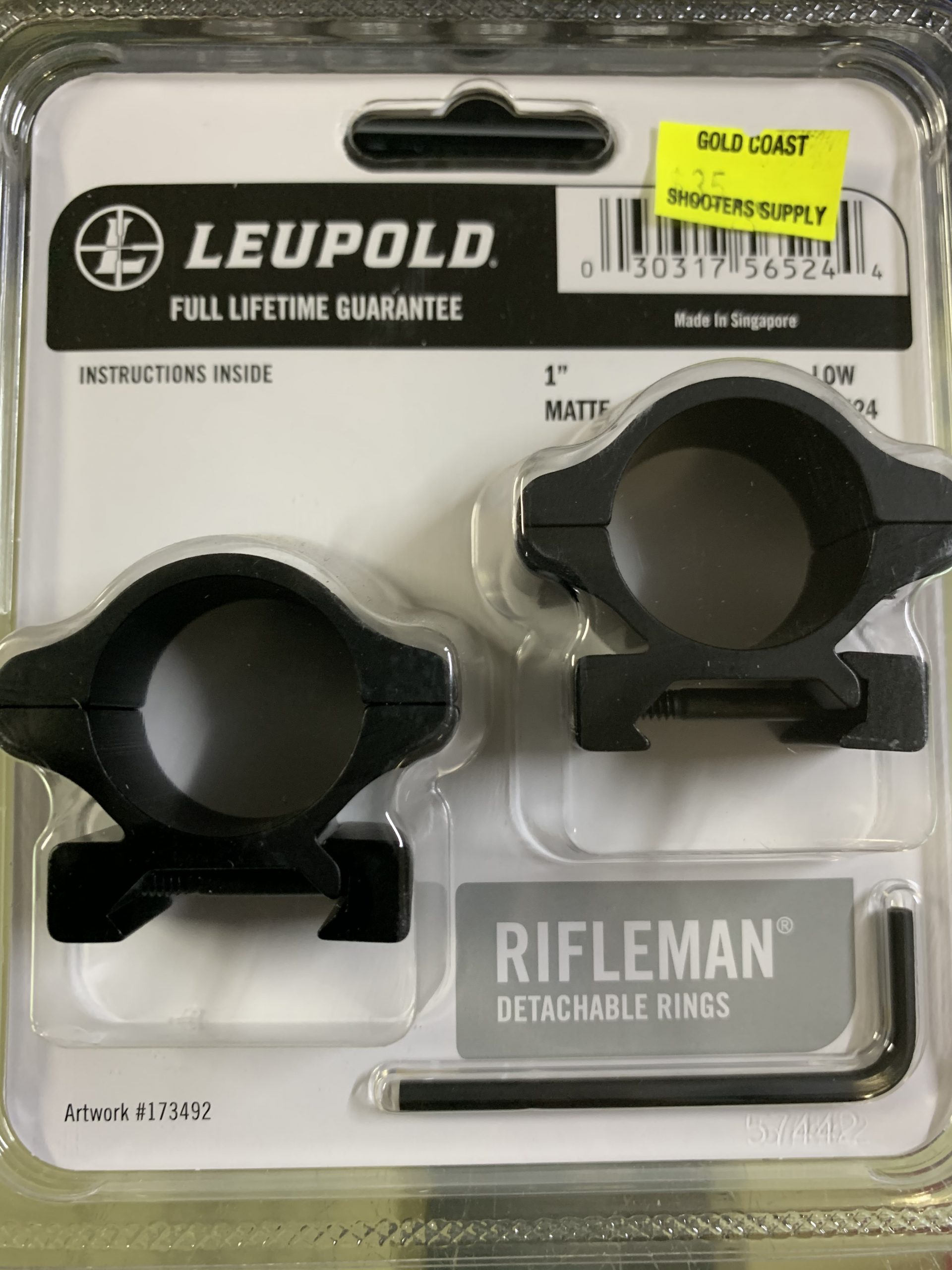 Leupold 1" low Rifleman detachable rings matte