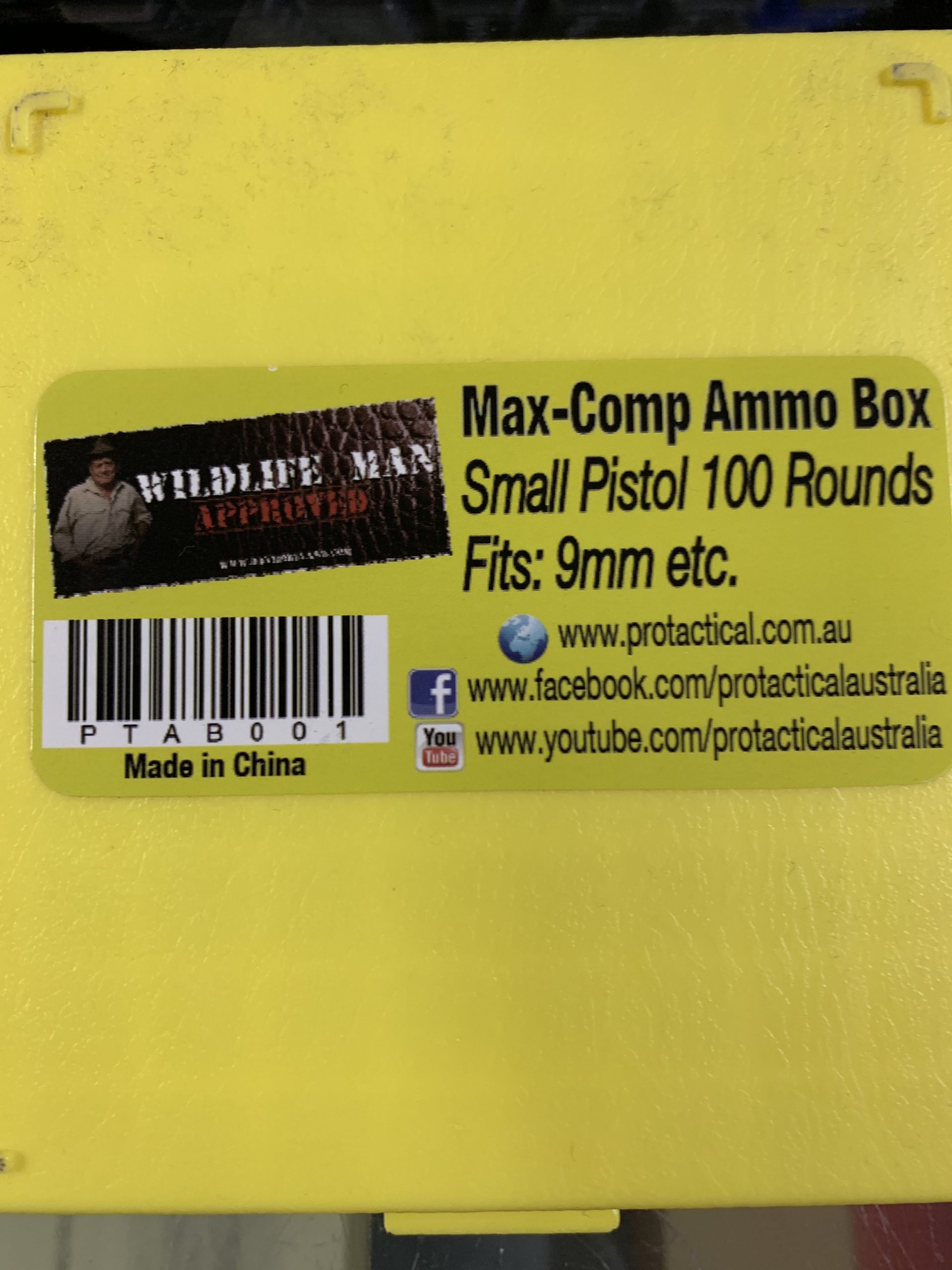 Small pistol 9mm ammo box (100 round capacity)