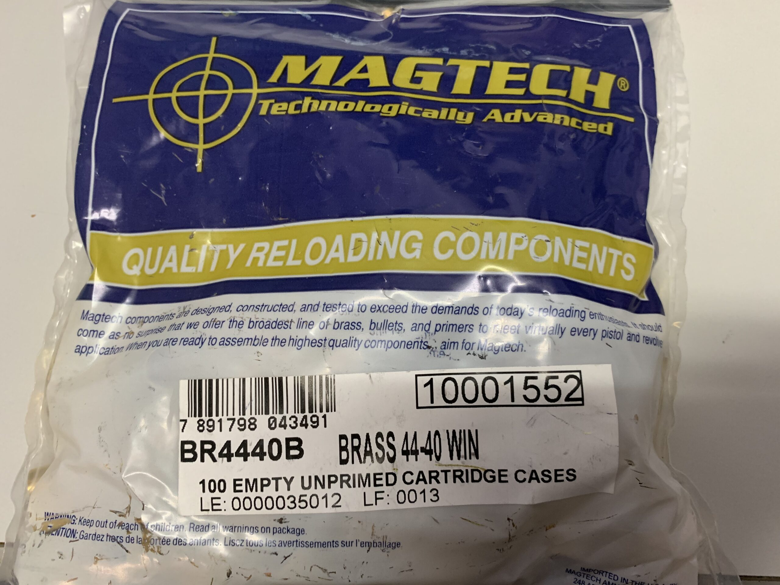 Magtech 44-40 brass 100 pack
