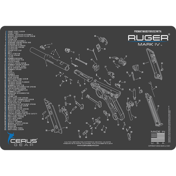 Ruger Mk 4 Schematic Promat black/blue Cerus