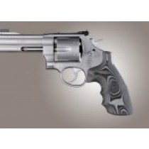 S & W N frame round conv G10 black grey with finger grooves smooth 25167