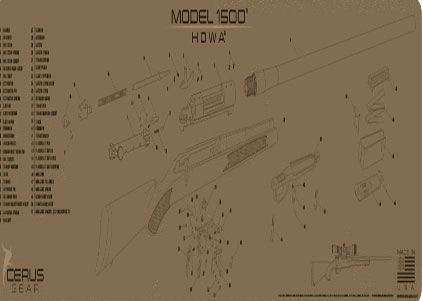 Howa 1500 schematic rifle mat tan Cerus magnum XXL size