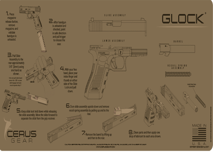 Glock instructional handgun mat black